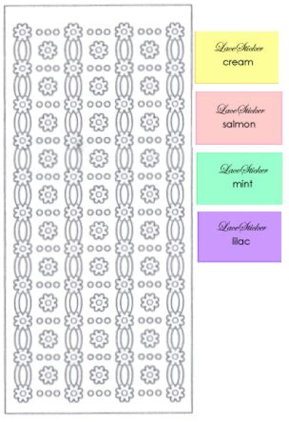 Sticker Lacé Blumen - pastell-lila 1 Bogen 10x23cm